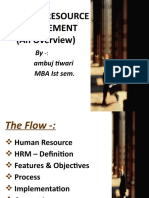 Human Resource Management (An Overview) : by Ambuj Tiwari MBA Ist Sem