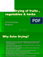 Solar Drying of Fruits Vegetables Herbs