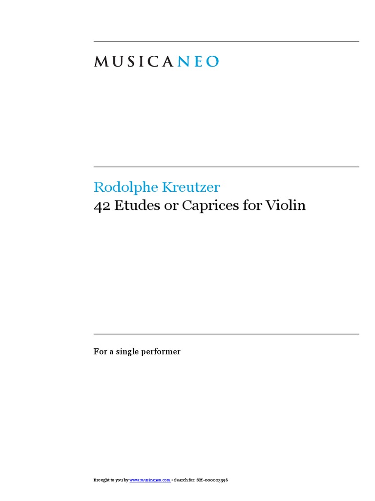 Kreutzer Rodolphe. 42 Etudes Ou Caprices Par Violon 42 Etudes or