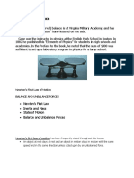 The Model Balance: Newton's First Law Inertia and Mass State of Motion Balance and Unbalance Forces