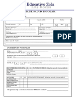 Ficha de Salud Escolar. 1