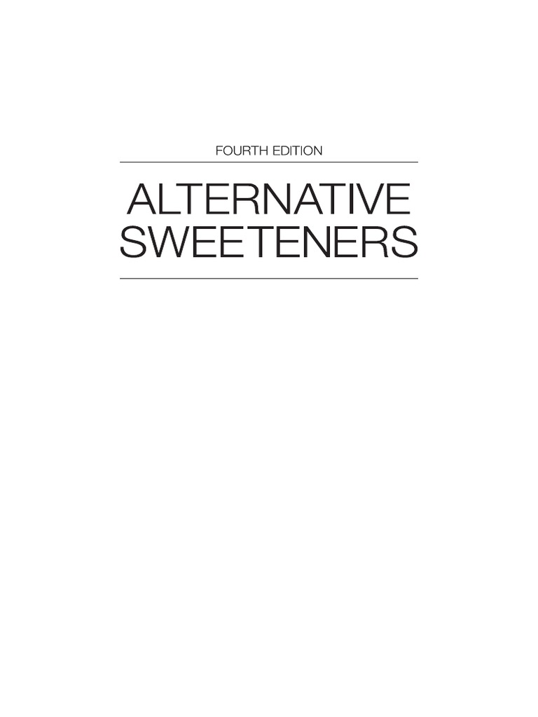 Lyn O Brien Nabors Alternative Sweeteners Crc Press 2011 Pdf