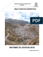 Informe de gestión del Concejo Municipal de Huanuni 2018