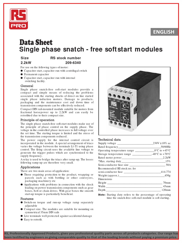 2.2kw Soft Starter | PDF | Capacitor | Electric Motor