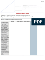 Observed Lesson 2 - Supervisors Feedback Student Self-Assessment