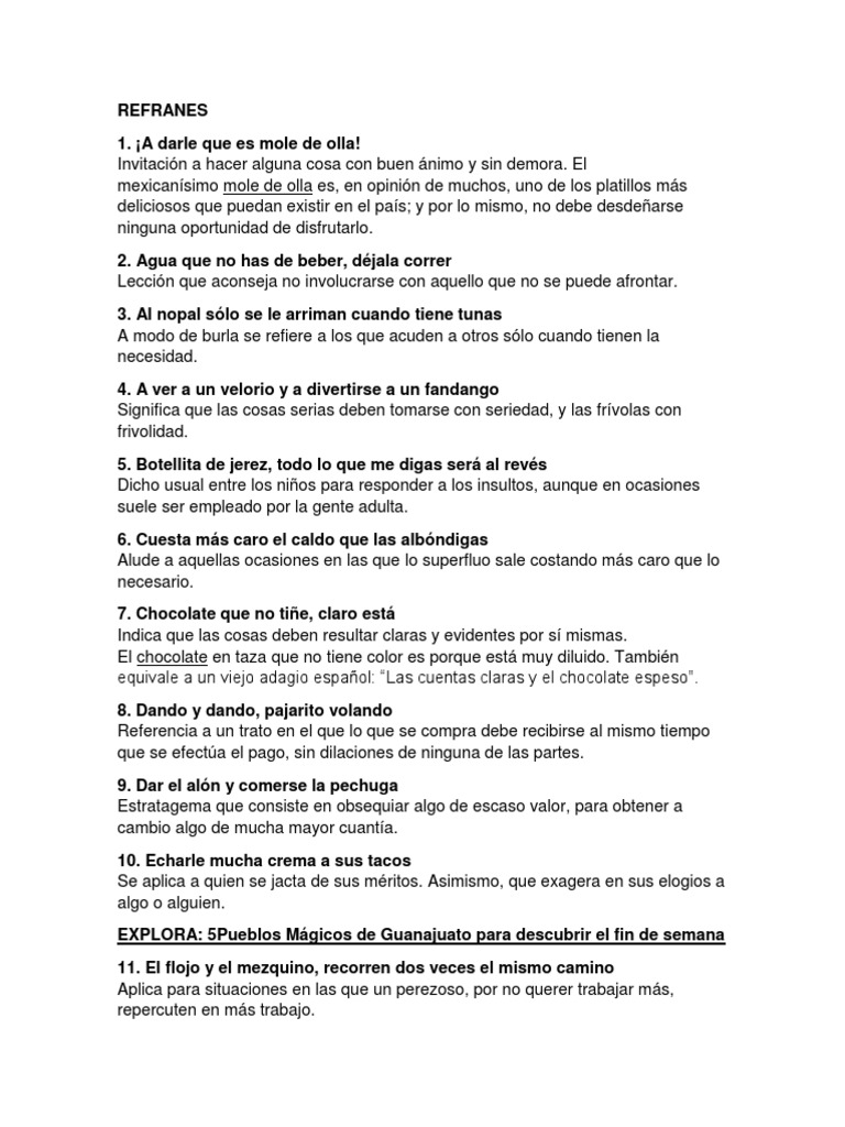 REFRANES | PDF | Cocina latinoamericana | Cocina de las Americas, image size:768x1024