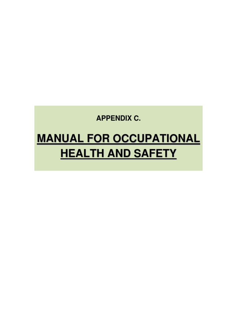Occupational Health & Safety Manual | PDF | Occupational Safety And ...