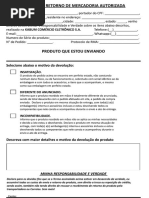 Formulario de Direito de Arrependimento
