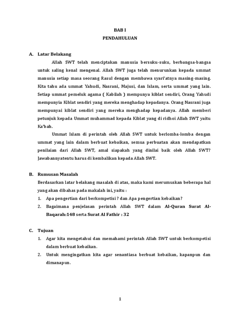 Makalah Kompetensi Dalam Kebaikan