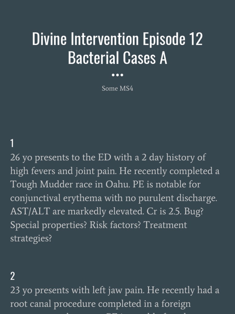 Bacterial Infections Case Studies Analysis | PDF | Medical Specialties ...