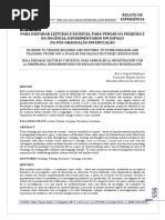 Relato de Experiência - Leitura e Escrita Mia Couto