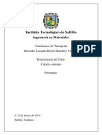 Transferencia de calor en colada continua de aluminio