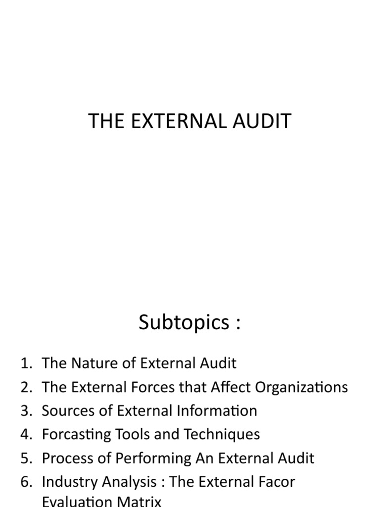 The External Audit | PDF | Business | Economies