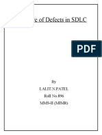 Nature and Life Cycle of Defects in SDLC