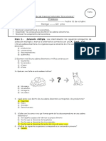 Prueba 5 Basico Las Cadenas Alimentarias 2019