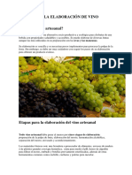 El Arte de La Elaboración de Vino Artesanal