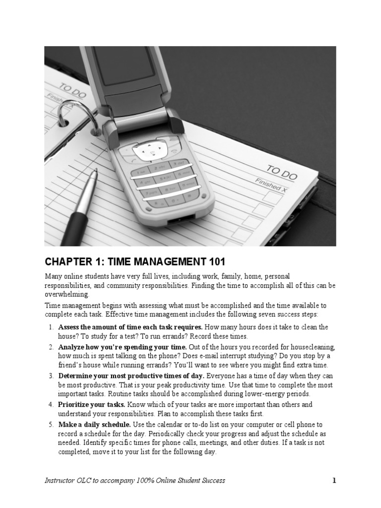 Time Management Tips for Online Students | PDF | Time Management ...