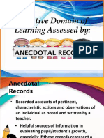 Anecdotal Records 2 Assessment