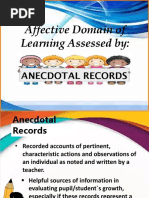 Anecdotal Records 2 Assessment