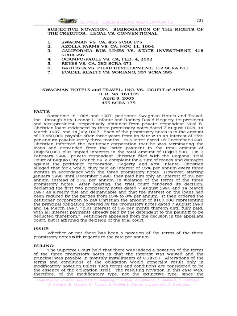 ObliCon Case Digest 2 PDF Promissory Note Statute Of Limitations