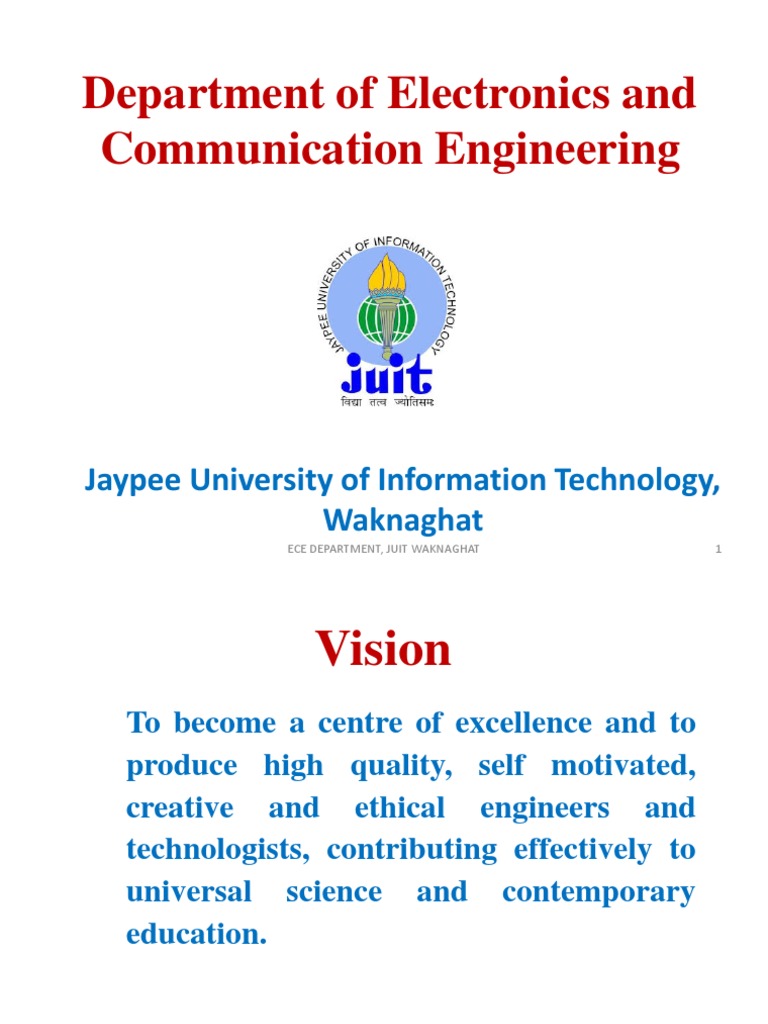 JUIT ECE Dept. Vision & Mission | PDF | Electronic Engineering ...
