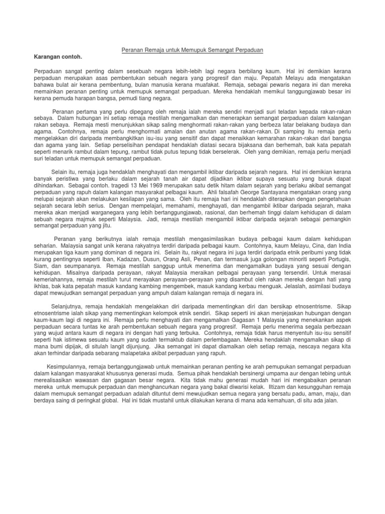 Semangat Perpaduan Pdf