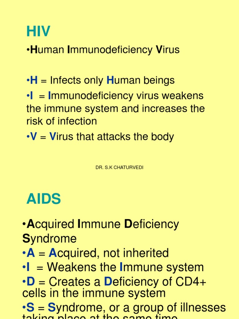 Human Immunodeficiency Virus: Dr. S.K Chaturvedi | PDF | Hiv | Hiv/Aids
