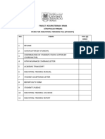 Checklist of Industrial Training Student File 2018