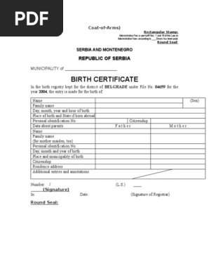 Birth certificate