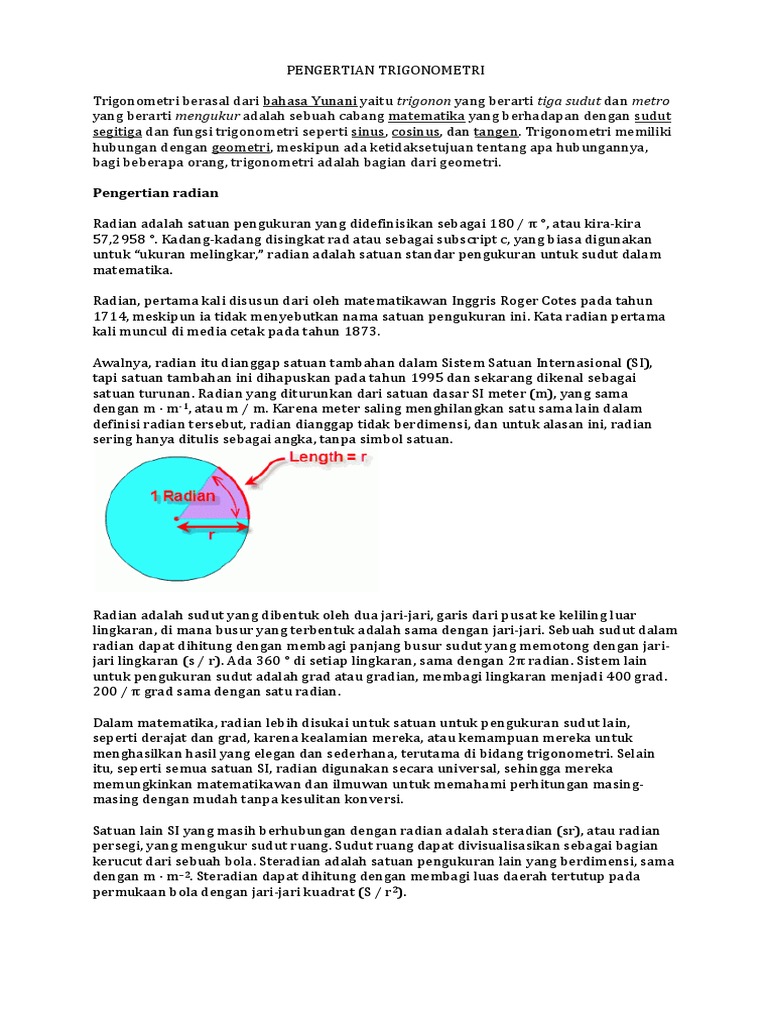 Trigonometri Derajat Dan Radian