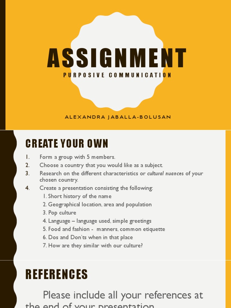 Assignment: Purposive Communication | PDF