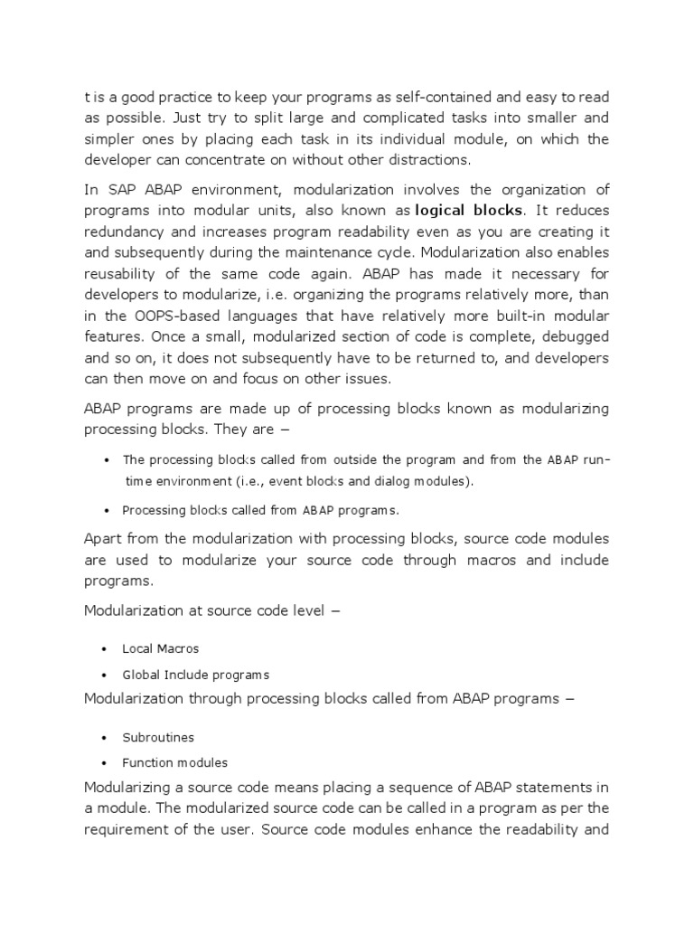Sap Abap - Mod | PDF | Art | Technology & Engineering