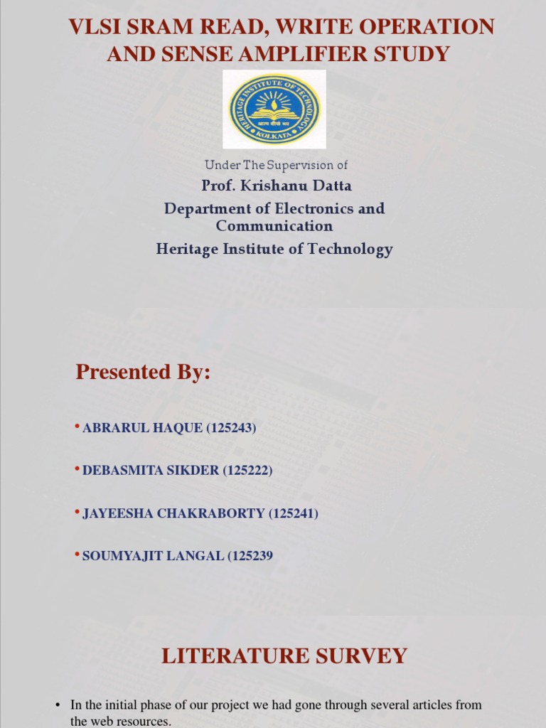 VLSI SRAM Read/Write Operations Study | PDF | Mosfet | Amplifier