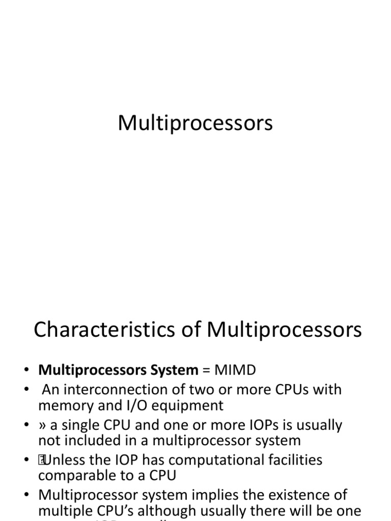Multiprocessors | PDF | Central Processing Unit | Computer Science
