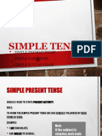 Simple Tenses: Simple Present Tense Simple Past Tense Simple Future Tense
