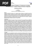 Impact of Training On Employee's Performance in Indian Telecom Industry: A Study of Selected Telecom Companies