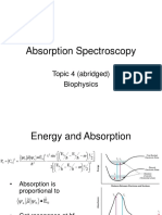 Absorption Spectroscopy: Topic 4 (Abridged) Biophysics