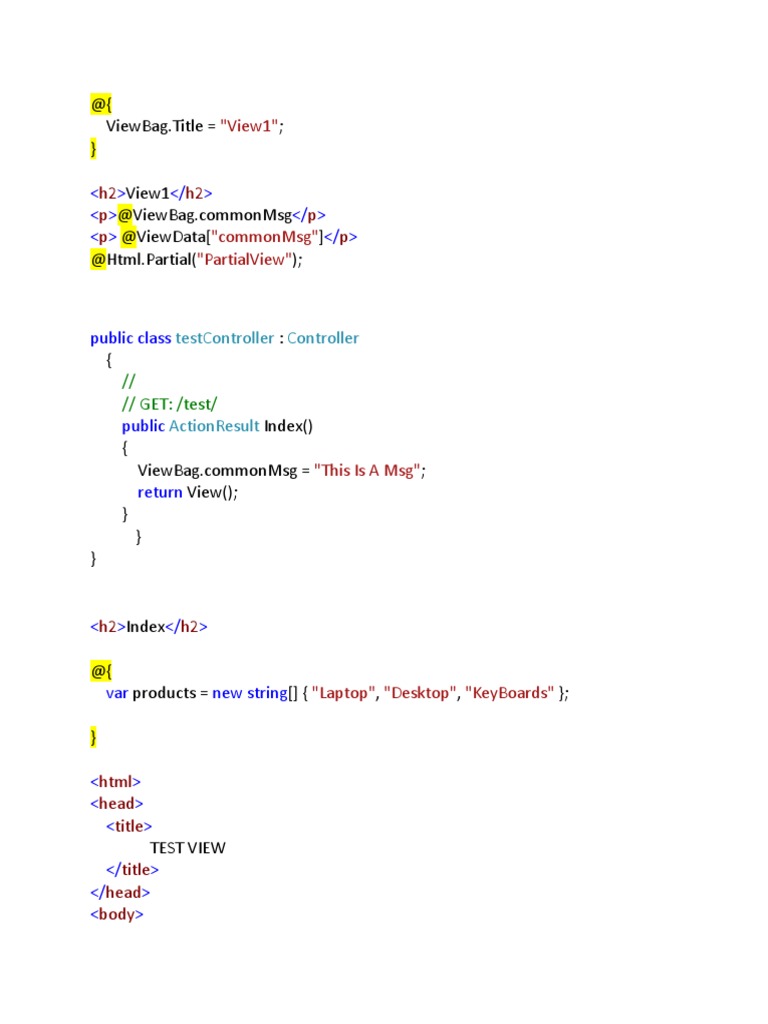Class Razor MVC | PDF | Cyberspace | Computing