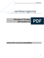 Pharmacognosy: Harmacy Echnicians Pharmacy