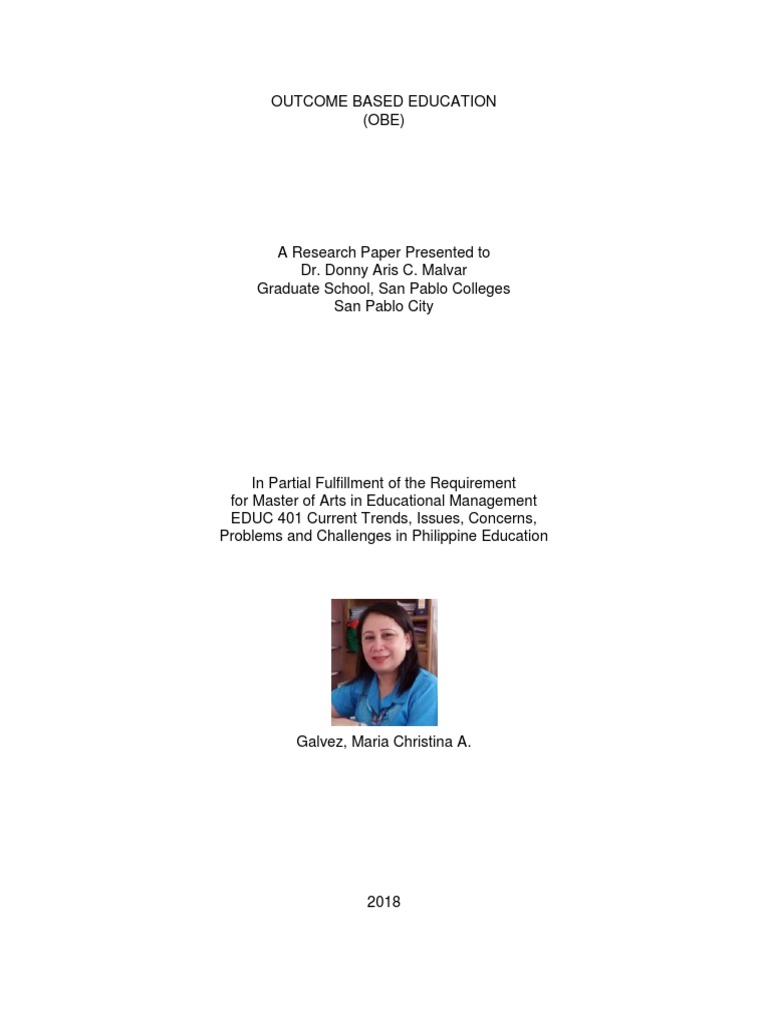 Educ 401 Research Paper On Outcome Based Education | PDF | Educational ...