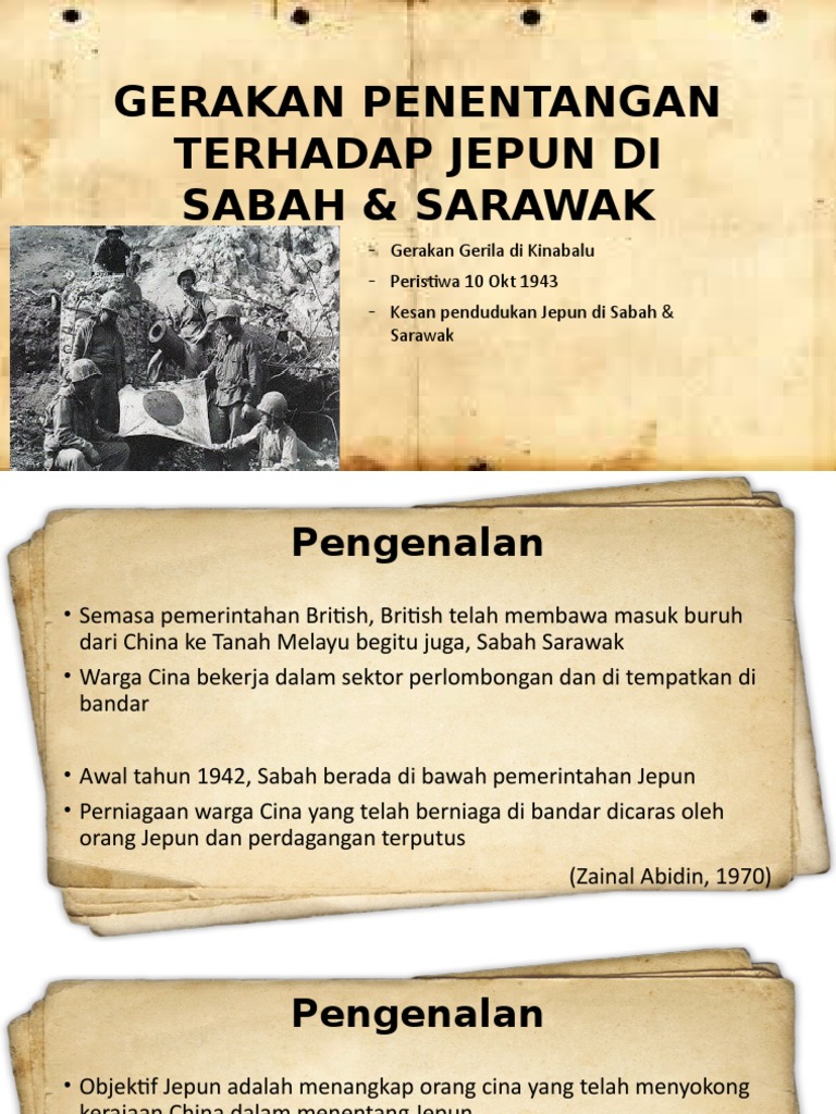 Gerakan Penentangan Terhadap Jepun Di Sabah Sarawak Pdf