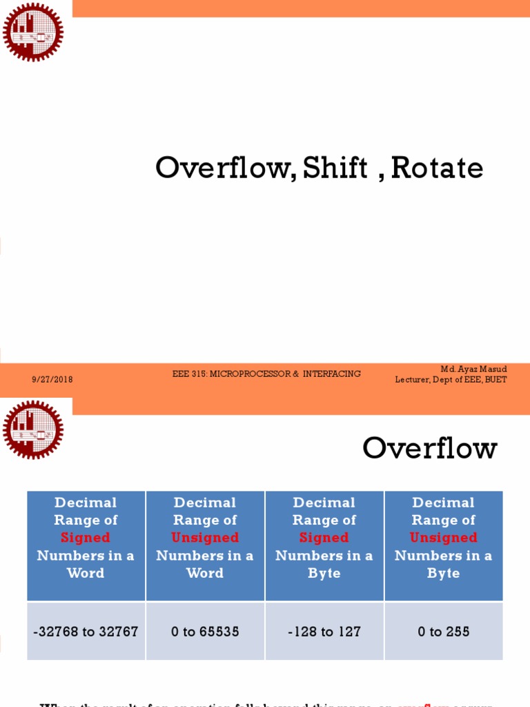 Overflow, Shift, Rotate | PDF | Central Processing Unit | Integrated ...