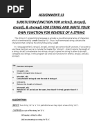 Assignment:13 SUBSTUTION fUNCTION FOR Strlen, Strcpy, Strcat, & STRCMP FOR STRING AND WRITE YOUR Own Function For Reverse of A String