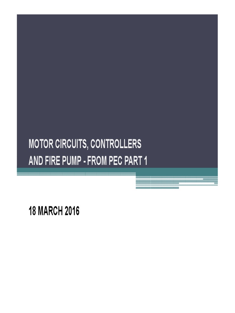 PEC Guidelines for Motor Circuit Design | PDF | Electrical Wiring ...