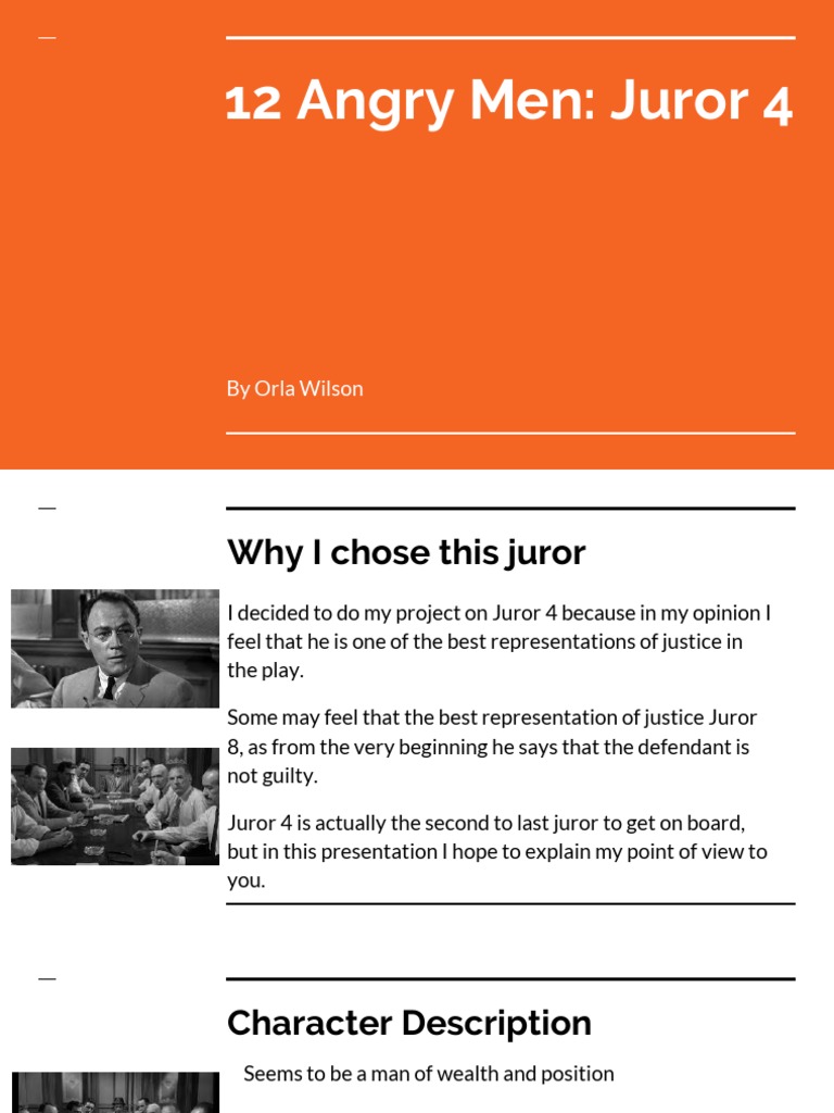 Juror 4: Justice and Privilege in 12 Angry Men | PDF | Justice | Crime ...