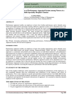 A Study On Effectiveness of Performance Appraisal System Among Nurses at A Multi Speciality Hospital Chennai