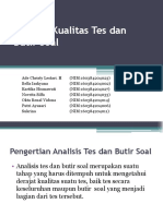 Analisis Kualitas Tes Dan Butir Soal