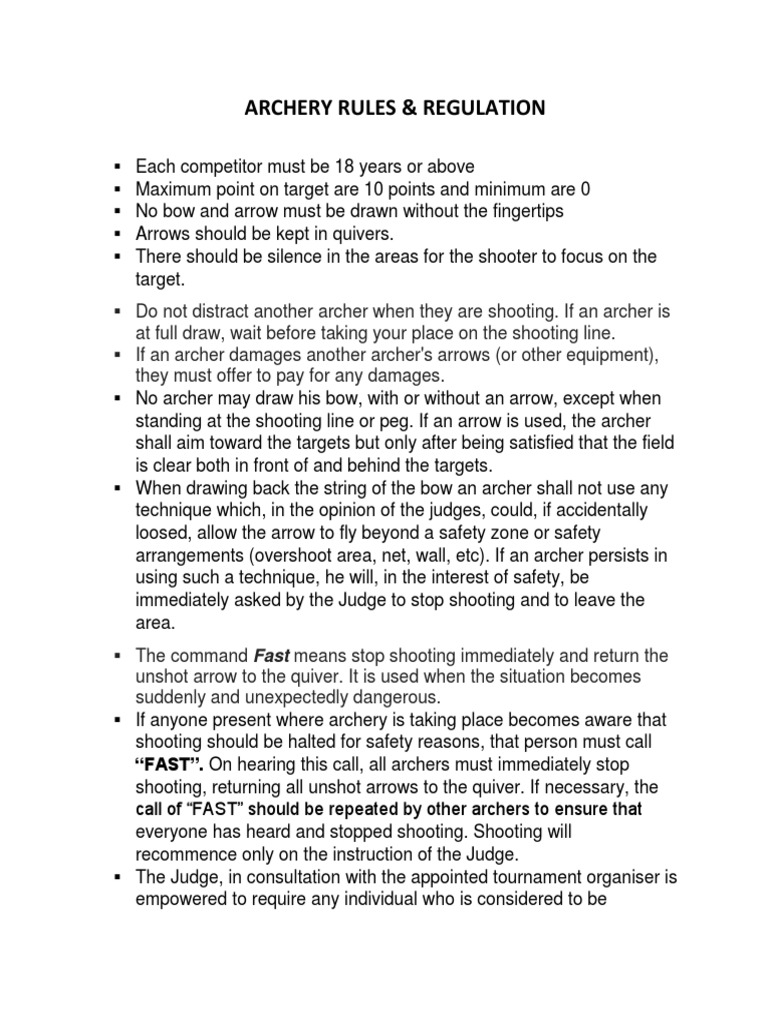Archery Rules and Regulation1 PDF