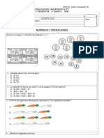 Evaluación Matemáticas Cuarto Basico