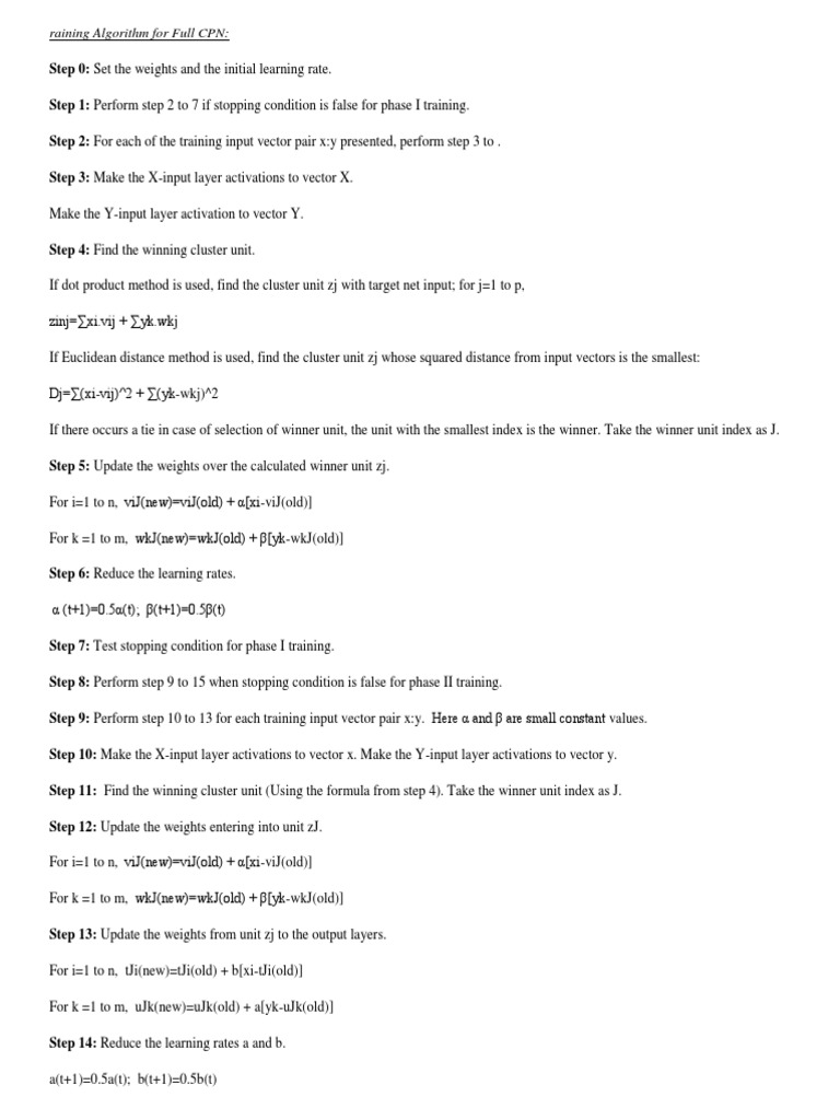 Raining Algorithm For Full CPN | PDF | Computational Science | Discrete ...